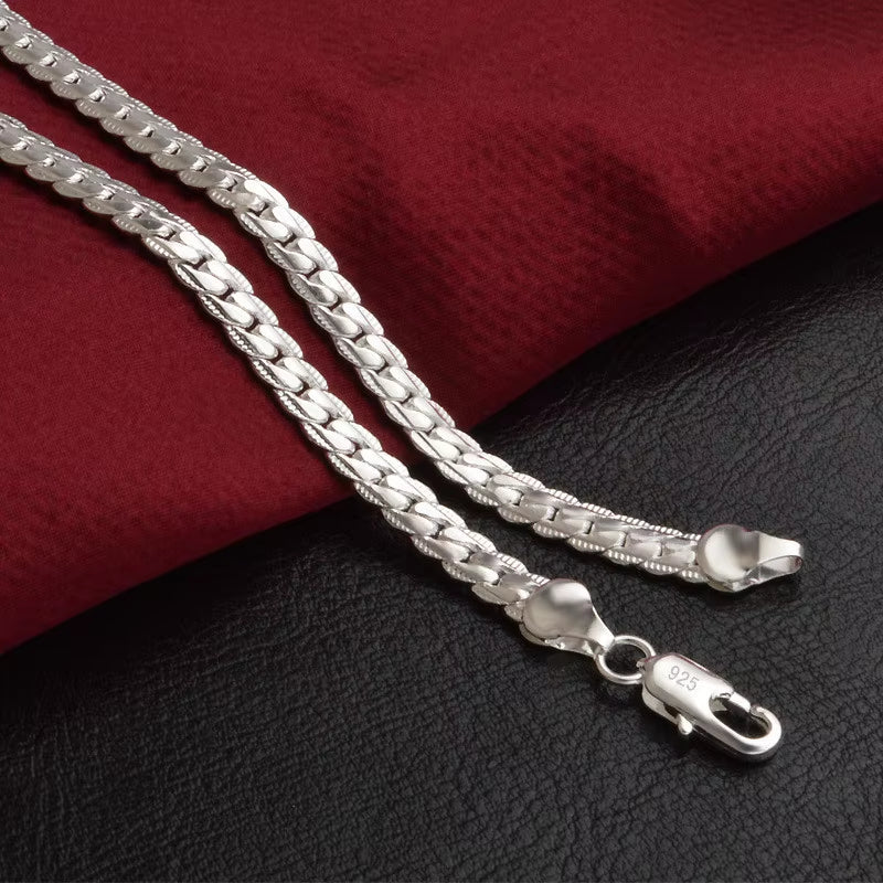 20-60Cm 925 Sterling Silver Luxury Brand Design Noble Necklace Chain for Woman Men Fashion Wedding Engagement Jewelry Gifts