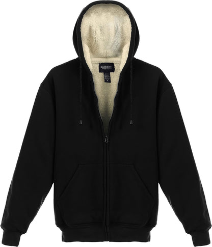 Men'S Soft Heavyweight Sherpa Lined Fleece Hoodie Jacket