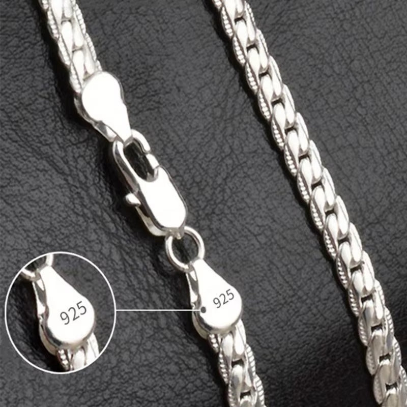 20-60Cm 925 Sterling Silver Luxury Brand Design Noble Necklace Chain for Woman Men Fashion Wedding Engagement Jewelry Gifts